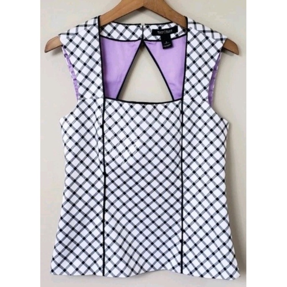 White House Black Market NWT Plaid Gingham Fitted Bodice Blouse 16 570074422